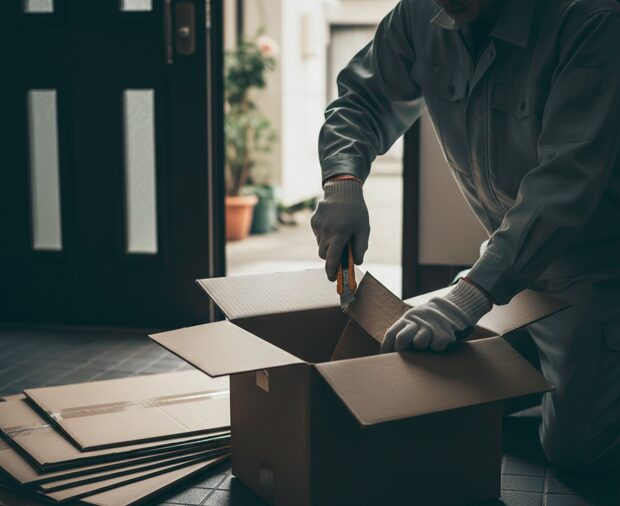 宅配便　段ボールの処理