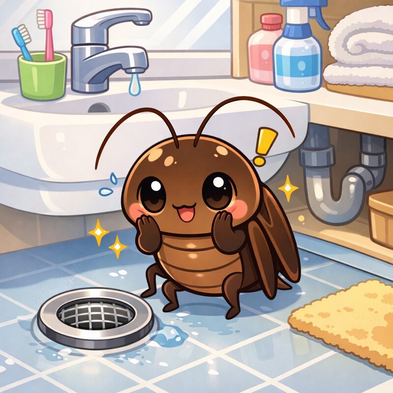 洗面所に出るゴキブリ