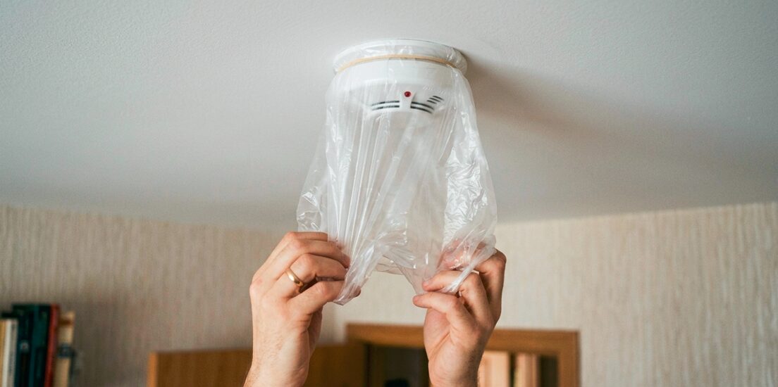 火災報知器 ビニール袋